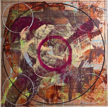 Robert Singer, Didion, acrylic medium and oil on panel, 36x36”, 2021