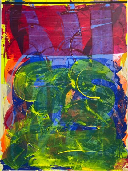 Robert Singer, Riopelle, acrylic and oil on canvas, 48x36x1.5”, 2021