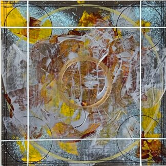 Robert Singer, Spiga, acrylic medium, oxidizing paint and oil on panel, 236x36”